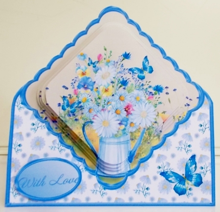 Meadow Flowers - Stand-up Diamond Pyramid Card and Envelope Mini Kit by Pam Stubley