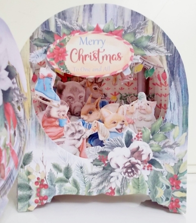 Christmas in Bracken Wood 2 Behind the Door Tunnel Card by Pam Stubley