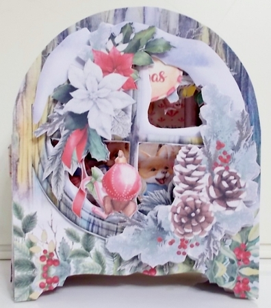 Christmas in Bracken Wood 2 Behind the Door Tunnel Card by Pam Stubley