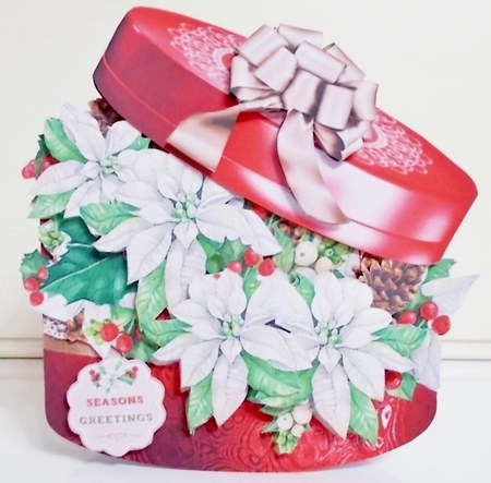 Poinsettia Box - Shaped Mini Page Kit by Pam Stubley