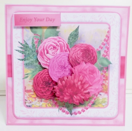 Roses and Dahlias - Decoupage Card Mini Kit by Pam Stubley