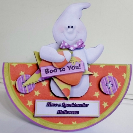 Spooktacular Halloween Rocker Card with Decoupage, Inserts and Envelope by Pam Stubley