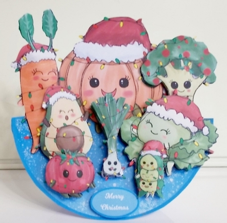 CHRISTMAS VEGGIES rocker card by Pam Stubley