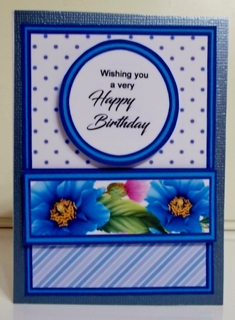 Diagonal pop-out Blue poppies by Pam Stubley