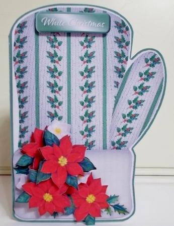 Christmas Holly - Cosy Mitten Shaped Card Mini Kit by Pam Stubley