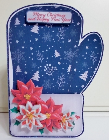 Navy and White Christmas - Cosy Mitten Shaped Card Mini Kit by Pam Stubley