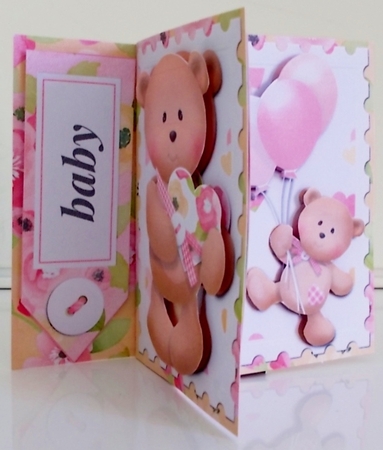 Sweet Baby Girl Pinwheel Card with Decoupage by Pam Stubley