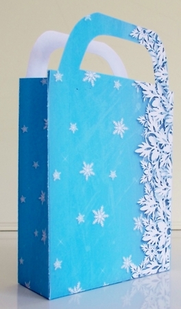 Blue snowflake gift bag 3 by Pam Stubley