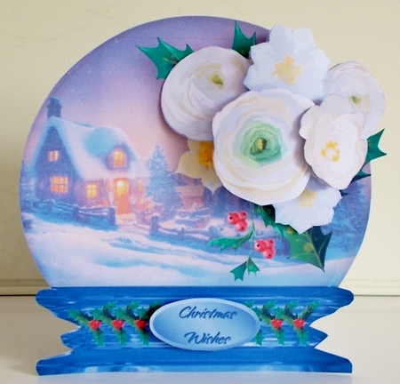 Christmas Cottage - Snow Globe Shaped Card Mini Kit by Pam Stubley
