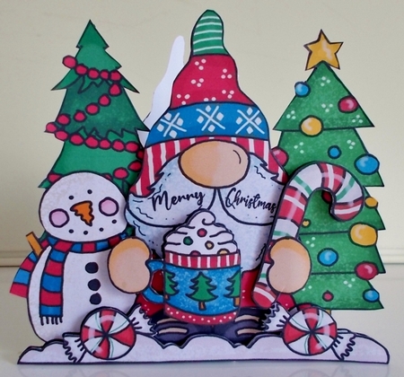 Merry Christmas from Santa Gnome Shaped Card by Pam Stubley