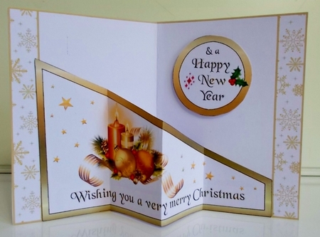 Diagonal pop-out Golden candles by Pam Stubley