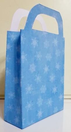 Blue flakes of snow gift bag  by Pam Stubley
