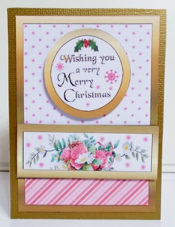 Diagonal pop-out Christmas banner (pink) by Pam Stubley