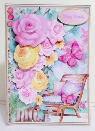 Enjoying the Garden - A4 Decoupage Card Mini Kit by Pam Stubley