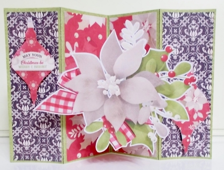 Poinsettia Gatefold Reverse Pop Out Card by Pam Stubley