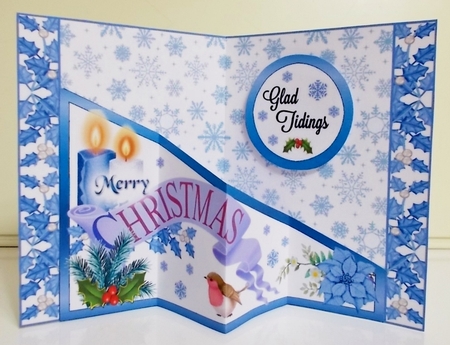 Diagonal pop-out Blue banner by Pam Stubley