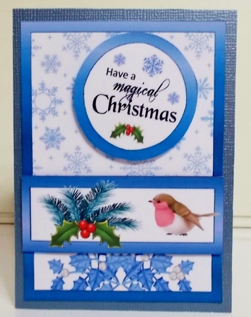 Diagonal pop-out Blue banner by Pam Stubley