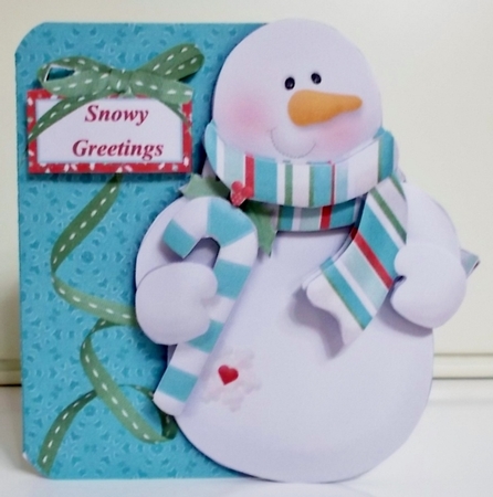 Snowy Christmas Shaped 3D Decoupage Card and Inserts by Pam Stubley