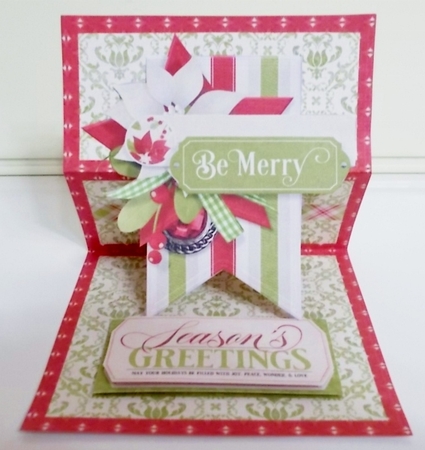 Be Merry This Christmas Reverse Easel Card by Pam Stubley