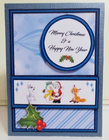 Diagonal pop-out Santa & snowman by Pam Stubley