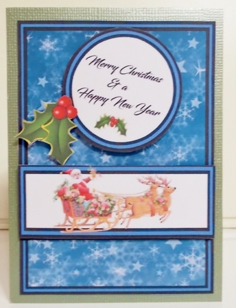 Diagonal pop-out Santas sleigh by Pam Stubley