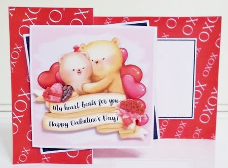 Valentine Bears Foldback Card Kit-4 by Pam Stubley