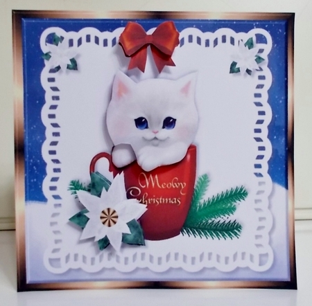 Christmas kitten Mini Kit 7x7 by Pam Stubley