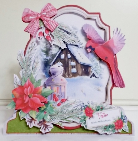 The Little Red Bird of Winter 1 XL Shaped Card Kit by Pam Stubley