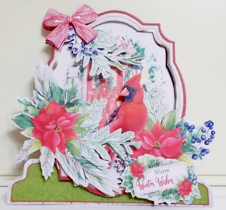 The Little Red Bird of Winter 3 XL Shaped Card Kit by Pam Stubley