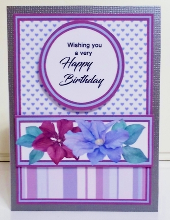 Diagonal pop-out pretty clematis by Pam Stubley