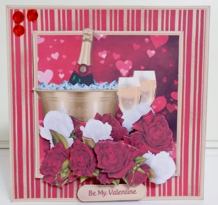 Valentine Champagne - Decoupage Card Mini Kit by Pam Stubley