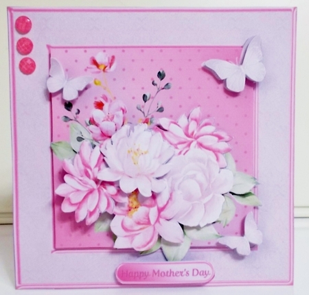 Bouquet with Butterflies - Decoupage Card Mini Kit by Pam Stubley