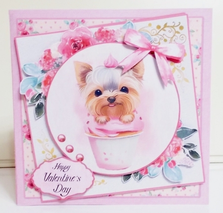 Yorkie Love 1  7.5x7.5 Simply Cards  by Pam Stubley