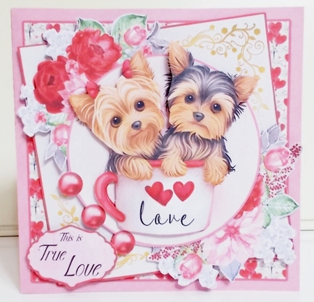 Yorkie Love 2  7.5x7.5 Simply Cards  by Pam Stubley