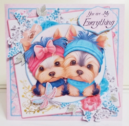 Yorkie Love 4  7.5x7.5 Simply Cards  by Pam Stubley