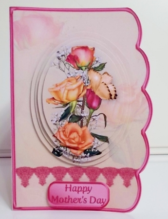 Rose Vignette - Scallop Edged Card Mini Kit by Pam Stubley