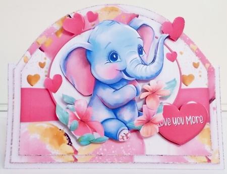 Cute Elephant Valentine Tent Card-1 by Pam Stubley