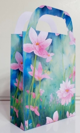 Blue and pink floral gift bag 7 by Pam Stubley