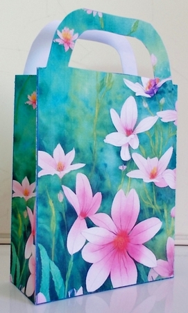 Blue and pink floral gift bag 8 by Pam Stubley