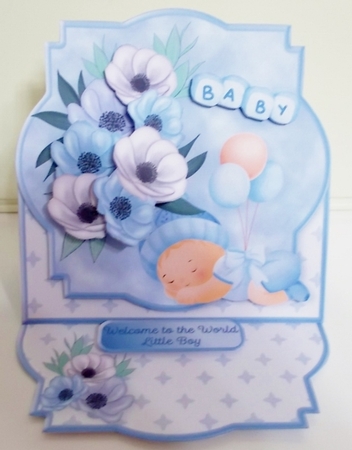 Baby Boy - Shaped Easel Card Mini Kit by Pam Stubley