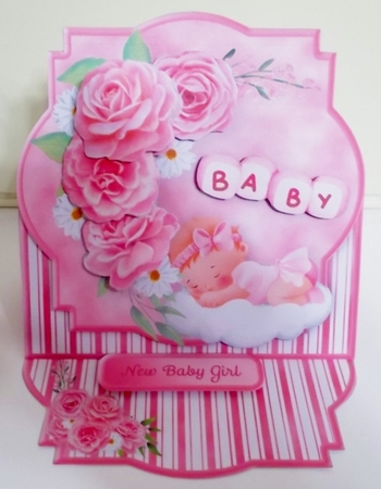 Baby Girl - Shaped Easel Card Mini Kit by Pam Stubley