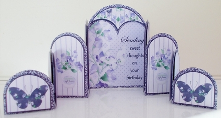 Sweet Thoughts 9 Panelled Fold Card and Envelope by Pam Stubley