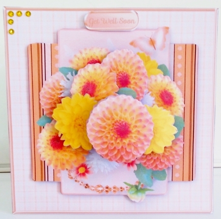Delightful Dahlias - Decoupage Card Mini Kit by Pam Stubley