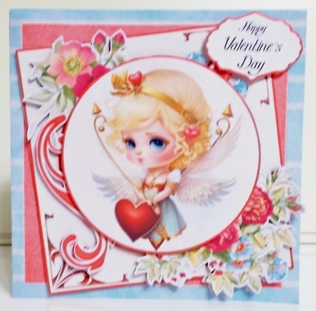 Sweet Angel Valentine 5  7.75x7.75 Simply Cards  by Pam Stubley