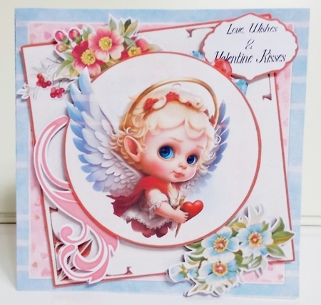 Sweet Angel Valentine 6  7.75x7.75 Simply Cards  by Pam Stubley