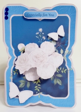 White Peonies - Shaped Card Mini Kit by Pam Stubley