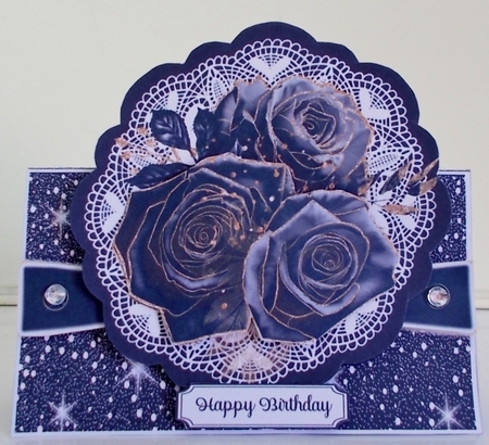 Black & Gold All Occasions 7 x 7 Shaped Card by Pam Stubley