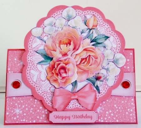 Peony All Occasions 7 x 7 Shaped Card by Pam Stubley