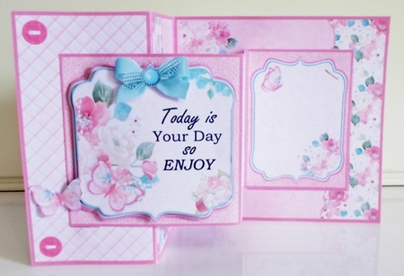 Floral Double Z Fold Card by Pam Stubley