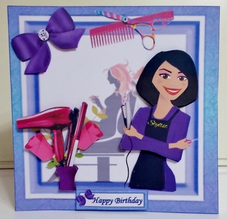 Mum loves hair dressing birthday, mothers day 8x8 &A5 mini kit by Pam Stubley